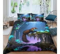WXLWHR Set Di Biancheria Da Letto Con Design Pine Marten 3D Copripiumino Mysterious Cave Microfibra Con Cerniera E Federa Per Ragazze E Ragazzi Adulti King（220x240cm）