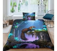 WXLWHR Set Di Biancheria Da Letto Con Design Pine Marten 3D Set Copripiumino Mysterious Cave Microfibra Con Chiusura Lampo E Federa Per Ragazze E Ragazzi Adulti Single（135x200cm）