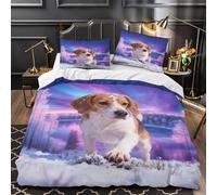 WXLWHR Set Di Biancheria Da Letto Con Motivo Beagle Morbida Microfibra Set Copripiumino Frozen Lake Snowfield Con Federe Per Piccole Camere Da Letto E Alloggi Studenteschi Super King（260x220cm）
