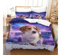 WXLWHR Set Di Biancheria Da Letto Con Motivo Beagle Morbida Microfibra Set Copripiumino Frozen Lake Snowfield Con Federa Qualità Hoteliera E Facile Da Mantenere Single（140x200cm）
