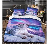 WXLWHR Set Di Biancheria Da Letto Con Motivo English Bulldog Morbida Microfibra Set Copripiumino Frozen Lake Con Federa Per Bambini, Adolescenti E Adulti King（220x240cm）