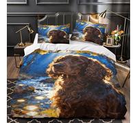 WXLWHR Set Di Biancheria Da Letto Con Motivo English Cocker Spaniel Morbida Microfibra Set Copripiumino Woods Stream Con Federe Per Donne E Uomini Super King（260x220cm）
