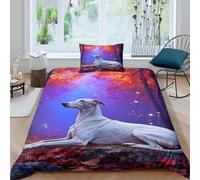 WXLWHR Set Di Biancheria Da Letto Con Motivo Italian Greyhound Morbida Microfibra Set Copripiumino Autumn Woods Con Federe Per Bambini, Ragazze, Ragazzi E Adulti Single（135x200cm）