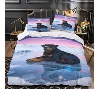 WXLWHR Set Di Biancheria Da Letto Con Motivo Rottweiler Morbida Microfibra Set Copripiumino Frozen Lake Con Federa Facile Da Mantenere E Lavabile in Macchina King（220x240cm）