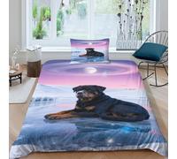 WXLWHR Set Di Biancheria Da Letto Con Motivo Rottweiler Morbida Microfibra Set Copripiumino Frozen Lake Con Federe Per Piccole Camere Da Letto E Alloggi Studenteschi Single（135x200cm）