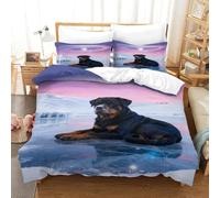 WXLWHR Set Di Biancheria Da Letto Con Motivo Rottweiler Morbida Microfibra Set Copripiumino Frozen Lake Con Federe Per Camera Da Letto E Camera Degli Ospiti Single（140x200cm）