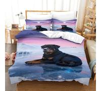 WXLWHR Set Di Biancheria Da Letto Con Motivo Rottweiler Morbida Microfibra Set Copripiumino Frozen Lake Con Federe Per Bambini, Ragazze, Ragazzi E Adulti Double（200x200cm）