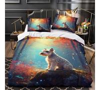 WXLWHR Set Di Biancheria Da Letto Con Motivo Schnauzer Morbida Microfibra Set Copripiumino Autumn Woods Con Federa Per Bambini, Ragazze, Ragazzi E Adulti King（220x240cm）