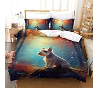 WXLWHR Set Di Biancheria Da Letto Con Motivo Schnauzer Morbida Microfibra Set Copripiumino Autumn Woods Con Federa Confortevole E Utilizzabile Tutto L'anno Double（200x200cm）