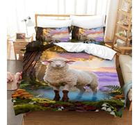 WXLWHR Set Di Biancheria Da Letto Con Motivo Sheep Morbida Microfibra Copripiumino Forest Secret Realm Con Federa Qualità Hoteliera E Facile Da Mantenere Double（200x200cm）