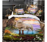 WXLWHR Set Di Biancheria Da Letto Con Motivo Sheep Morbida Microfibra Copripiumino Forest Secret Realm Con Federa Per Donne E Uomini King（220x240cm）