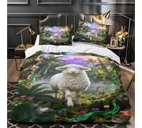 WXLWHR Set Di Biancheria Da Letto Con Motivo Sheep Morbida Microfibra Copripiumino Jungle Secret Realm Con Federa Per Donne E Uomini King（220x240cm）