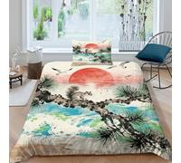 WXLWHR Set Di Biancheria Da Letto Con Motivo Siberian Flying Squirrel 3D Set Copripiumino Sunset Seagulls Microfibra Con Cerniera E Federa Per Bambini Adulti Single（135x200cm）
