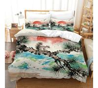 WXLWHR Set Di Biancheria Da Letto Con Motivo Siberian Flying Squirrel 3D Set Copripiumino Sunset Seagulls Microfibra Con Cerniera E Federa Per Ragazzi, Ragazze E Bambin Single（140x200cm）
