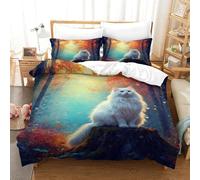 WXLWHR Set Di Biancheria Da Letto Con Motivo Turkish Angora Cat Morbida Microfibra Set Copripiumino Autumn Woods Con Federe Facile Da Mantenere E Lavabile in Macchina Double（200x200cm）