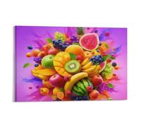 WXLWHR Stampa Di Fruit Su Tela Quadro Di Various Tropical Fruits Su Tela Decorazioni Da Parete Per Soggiorno Camera Da Letto Ristorante Regalo 16x24inch(40x60cm)