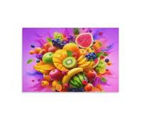WXLWHR Stampa Di Fruit Su Tela Quadro Di Various Tropical Fruits Su Tela Decorazioni Per Ristorante Cucina Soggiorno Regalo Originale 16x24inch(40x60cm)