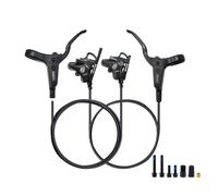 WxMTykx Set Freno Disco Idraulico Montaggio Piatto Leva Freno Lega Alluminio E Pinza 2 Pistoncini Anteriore 830mm Posteriore 1600mm Flessibile Tubo Per Bici Strada Gravel(Right-Front+Left-Rear)