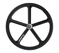 WxMTykx Set Ruote Dentate Fisse 700C - Cerchi Integrati Lega Magnesio Ruote 5 Razze 17 Denti Anteriore 100mm Posteriore 120mm Cuscinetti Sigillati Freno-V Per Bici Pista/Strada(Rear)