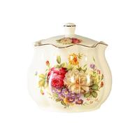 WXMYOZR Biscottiera in Ceramica Floreale Vintage con Coperchio Ermetico, Contenitore da Cucina in Porcellana da 40 Oz per Zucchero, tè, caffè, Cereali,A