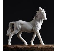 WXMYOZR Statue di Cavallo di Porcellana Bianca, 10CM Figurine di Cavallo Bianco in Ceramica Ornamenti da scrivania Home Decor Piccolo Animale Decor Giardino,A