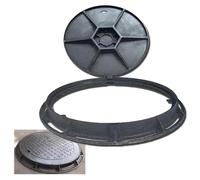 WXPGFEQ Coperchio Rotondo in Metallo per pozzetto, Piastra di Accesso Antiscivolo per griglia di drenaggio dell'Acqua piovana, 50 x 60 x 3 cm. Ideale per Un utilizzo prolungato.
