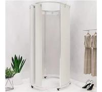 WXPGFEQ Espositori per camerini di Prova per Negozi di Abbigliamento/studi fotografici/uffici, camerini su Ruote, camerini per la Privacy con Tende Parasole (Bianchi)