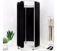 WXPGFEQ Espositori per camerini di Prova per Negozi di Abbigliamento/studi fotografici/uffici, camerini su Ruote, camerini per la Privacy con Tende Parasole (Nero)