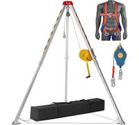 WXPGFEQ Kit di Soccorso Compatto e salvaspazio con treppiede, Corda di Sicurezza e verricello. Treppiede di Emergenza in Lega di Alluminio per Un Supporto ad Alta capacità in spazi ristretti.