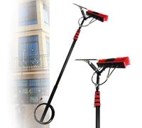 WXPGFEQ Kit Professionale di Pulizia con Asta telescopica ad Acqua - Spazzola e tergivetro ruotabili a 180° per Pannelli solari, finestre, tetti e Serre - Portata di 9 Metri, Ideale per au