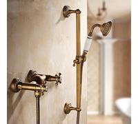 WXPGFEQ Miscelatore per Vasca da Bagno, Set Doccia, Miscelatore per Vasca da Bagno Calda e Fredda, Rubinetto con doccetta, Maniglia a Croce, rubinetti Tradizionali per Vasca da Bagno e Doc