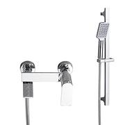 WXPGFEQ Miscelatori per Doccia, soffione Doccia Cromato a Parete e Set Flessibile per rubinetti da Bagno, Miscelatore per Vasca con Maniglia Singola e doccetta Portatile-B