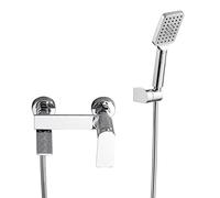 WXPGFEQ Miscelatori per Doccia, soffione Doccia Cromato a Parete e Set Flessibile per rubinetti da Bagno, Miscelatore per Vasca con Maniglia Singola e doccetta Portatile-A