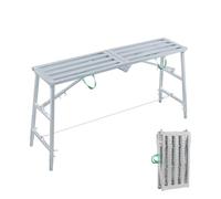 WXPGFEQ Piattaforma di Lavoro Pieghevole Portatile, ponteggio a Torre, Scala, Sgabello, Altezza Regolabile, Acciaio zincato, carico Massimo 882 libbre, 120x30 cm, Leggera e Resistente.