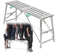 WXPGFEQ Piattaforma di Lavoro Pieghevole Portatile, ponteggio a Torre, Sgabello con Altezza Regolabile, Portata di 880 libbre, Ideale per Lavare Veicoli, Pulire finestre, progetti Fai da Te e Come a