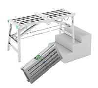 WXPGFEQ Ponteggio Pieghevole Multiuso con Altezza Regolabile per lavori di ristrutturazione Domestica, Larghezza 40 cm, Scala, Sgabello, banco da Lavoro, Ideale per lavori di Manutenzione, 140×40 cm