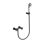 WXPGFEQ Set di soffione Doccia e Tubo Flessibile per rubinetti da Bagno, Miscelatore per Vasca Nero, Miscelatore per Vasca da Parete con doccetta, Miscelatore per Doccia a Doppia Maniglia,