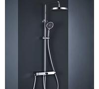 WXPGFEQ Set Rubinetto Doccia termostatico Cromato, Moderno Sistema Doccia a 4 funzioni, soffione Doccia a Pioggia con doccetta, Bocca per Vasca, doccetta per Bidet, Rubinetto Doccia a pare