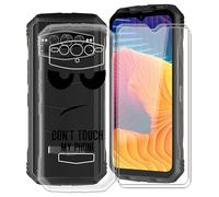 WXPPJ Custodia per Doogee V30, Trasparente TPU Case, Antiurto Protezione Morbida Cover + 2 Pezzi Vetro Temperato Pellicola Protettiva per Doogee V30 (6.58") - Don't Touch
