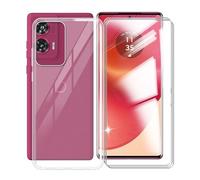 WXPPJ Custodia per Motorola Edge 50 Fusion Cover, Trasparente Antiurto Morbida Silicone Protezione Case + 3 Pezzi Vetro Temperato Pellicola Protettiva per Motorola Edge 50 Fusion (6.70") - Cristallo