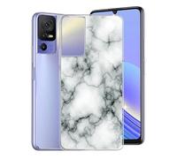 WXPPJ Custodia per TCL 40 SE, Anti-Ingiallimento Gel Case Protettiva, AntiGraffio Silicone Morbida TPU Ultra Sottile Trasparente Bumper Cover per TCL 40 SE (6.75") - Marmo Bianco