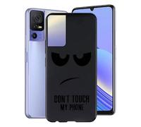 WXPPJ Custodia per TCL 40 SE Cover, Nero Antigraffio Protezione Case Morbido Silicone Bumper Sottile Antiurto TPU Cover per TCL 40 SE (6.75 pollici) - Don't Touch