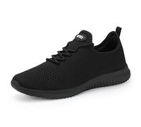 WXQ Scarpe da Corsa da Uomo, comode, Leggere, Traspiranti, in Rete, per Allenamento Casual, Sportive, Interamente Nero, 44 EU