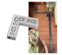 WXQTM Kit Canale Drenaggio A Trincea Canale Drenaggio Lineare per Esterni | Mini Canale Drenaggio per Il Drenaggio Dei Pavimenti Esterni In Bagno Cortile Giardino E Vialetto(5x5cm)