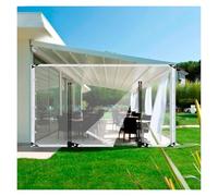 WXQTM Tarpaulin Side Panels Waterproof Heavy Duty,Clear Tarps,PVC Tarpaulin with Zips,UV And Ageing Resistant,Customisable Transparent Tarp Cover (4x2.4m)