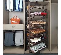 WXQZHF Scarpiera Girevole a 15 Ripiani, Stile Moderno, Indipendente, Rotazione a 360°, Superficie in Pelle, Organizer per riporre Le Scarpe per Ingresso, Soggiorno, corridoio