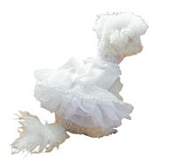 WXQZHF Vestiti per Cani Cane in Pizzo di Lusso da Cane Sposa Costume Morbido Comodo Abito da Matrimonio per Cani da Sposa Abbigliamento per Animali-Bianco-m