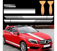 WXRNBN 5 Pezzi Strisce Adesive per Cofano Auto per Mitsubishi Space Star 2023-2019, Gonna Laterale PVC Racing Stripe Adesivo Grafico Sport Racing Modificate Adesivo,White