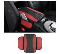 WXRNBN Copribracciolo per Jeep Avenger 2023 2024, Microfibra Pelle Poggia Braccio Per Auto Cuscino Auto Cuscino Bracciolo Copertura per Console Centrale per Bracciolo,Red