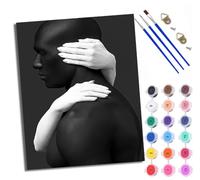 WXRWANG Dipingere con i numeri, adulti, mani bianche e nere circondate fai da te, set di pittura ad olio dipinta a mano, per principianti e adulti, colori acrilici, decorazione per la casa, regalo di